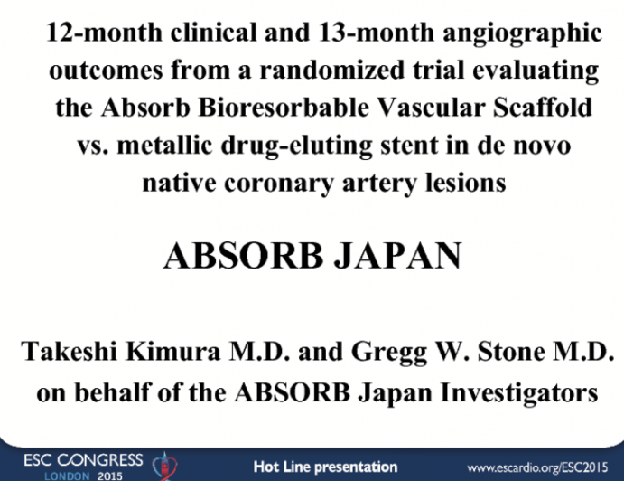 12-month clinical and 13-month angiographic outcomes from a randomized trial evaluating the Absorb Bioresorbable Vascular Scaffold vs_ metallic DES in de novo native coronary artery lesions