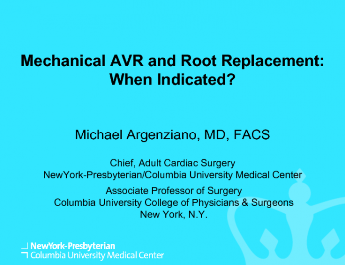 Mechanical AVR and Root Replacement: When indicated?