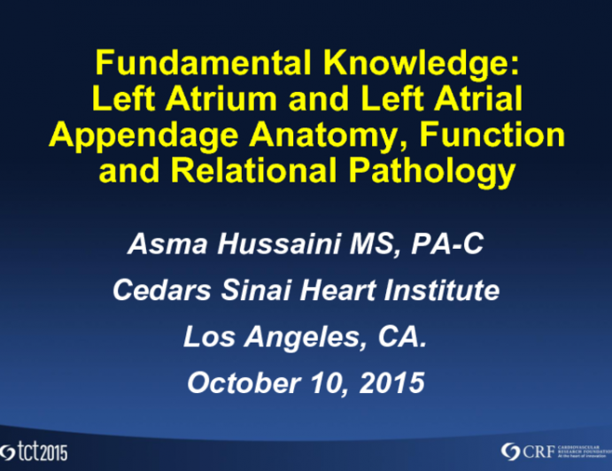 Fundamental Knowledge: Left Atrium and Left Atrial Appendage Anatomy, Function, and Relational Pathology