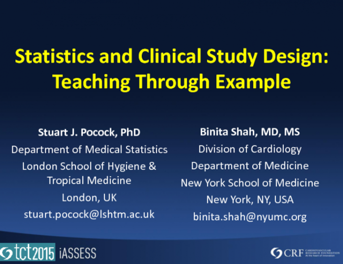 Statistics and Clinical Study Design: Teaching Through Example