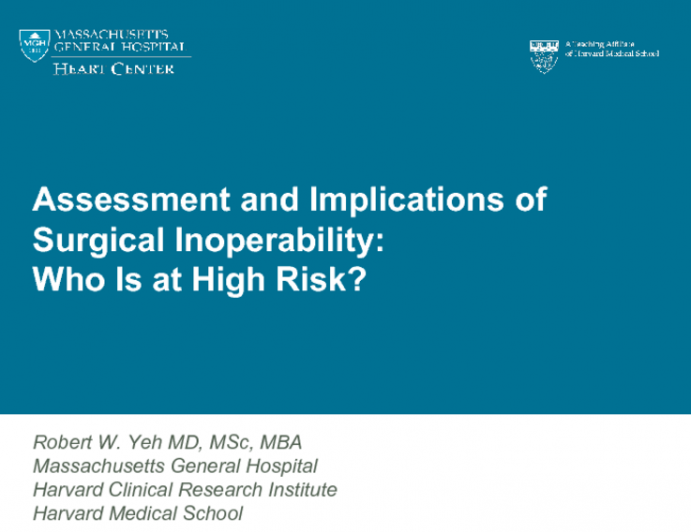 Assessment and Implications of Surgical Inoperability: Who Is at High Risk?