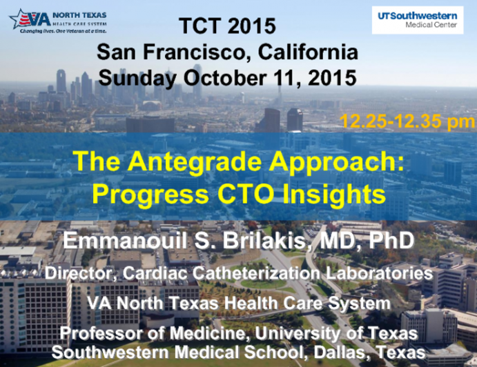 The Antegrade Approach: PROGRESS CTO Insights