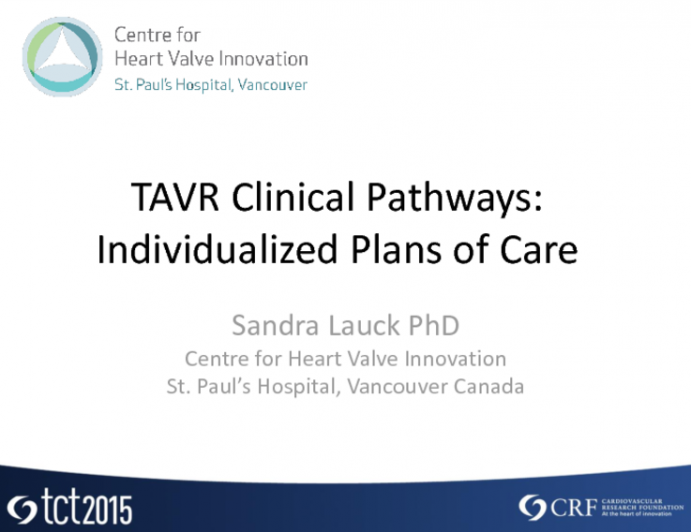 TAVR Clinical Pathways: Individualized Plans of Care