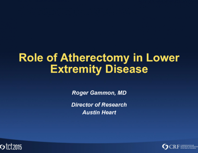 Role of Atherectomy in Lower-Extremity Disease