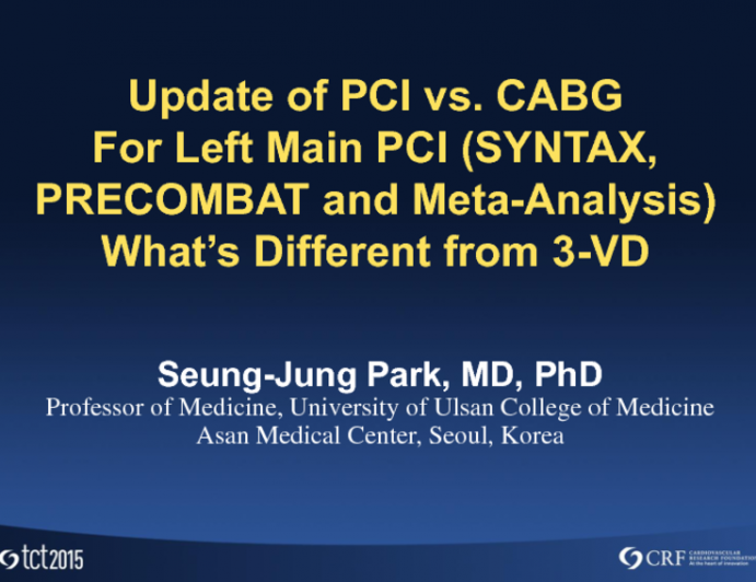 Update of PCI vs CABG for Left Main PCI (Beyond SYNTAX, PRECOMBAT, BEST, and Meta-analysis 2015): What's Different From 3-Vessel Disease?