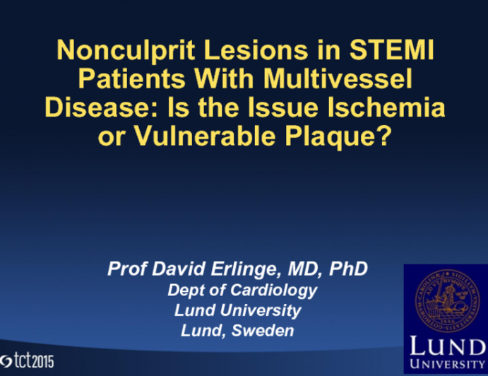 Nonculprit Lesions in STEMI Patients With Multivessel Disease: Is the Issue Ischemia or Vulnerable Plaque?