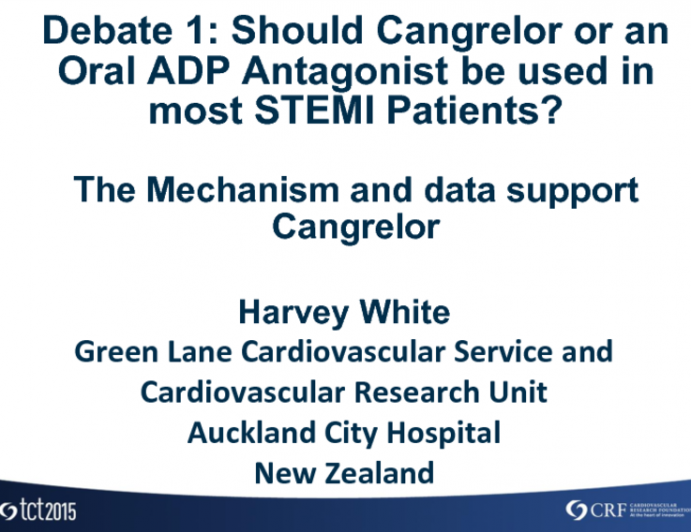 Debate 1: Should Cangrelor or an Oral ADP Antagonist Be Used in Most STEMI Patients? The Mechanism and Data Support Cangrelor!