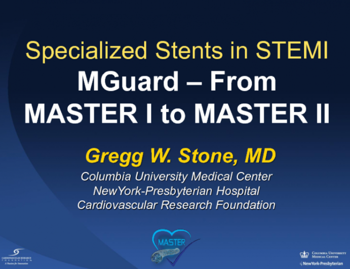 Specialized Stents in STEMI: MGuard  From MASTER I to MASTER II