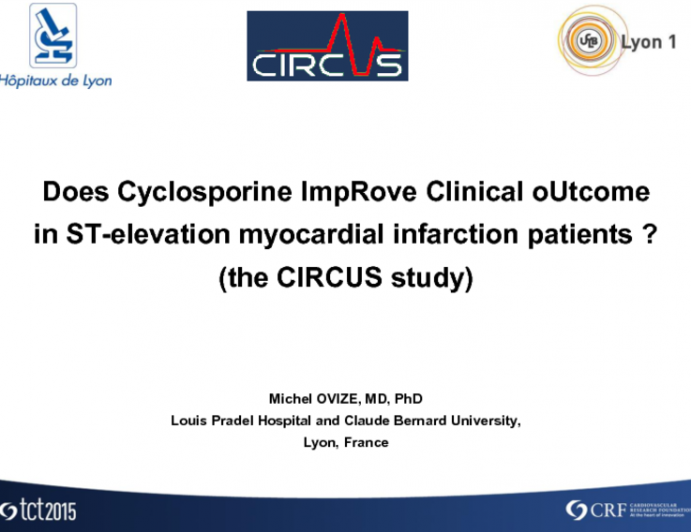 Impact of Cyclosporine in STEMI: The CIRCUS Trial