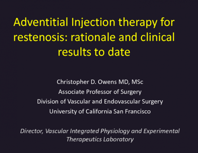 Adventitial Injection Therapy for Restenosis: Rationale and Clinical Results to Date