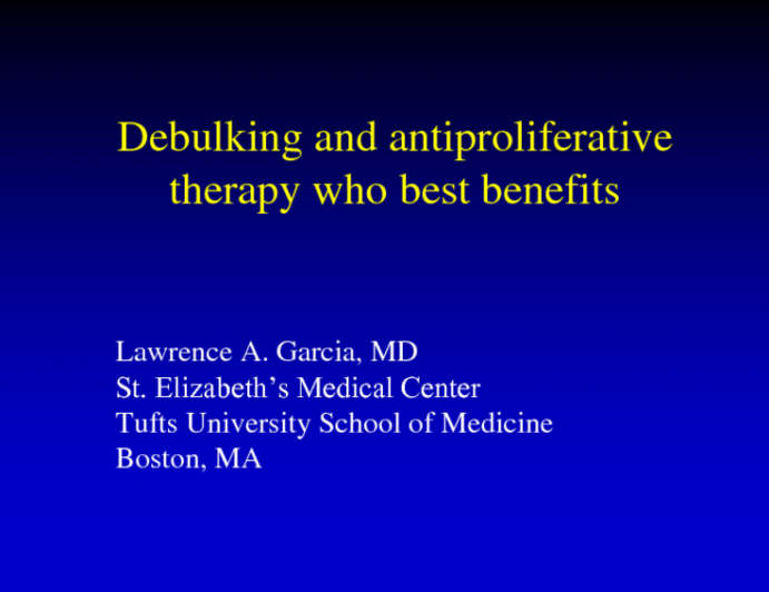 Debulking in the Antiproliferative Era: Which Patient Is Most Likely to Benefit?