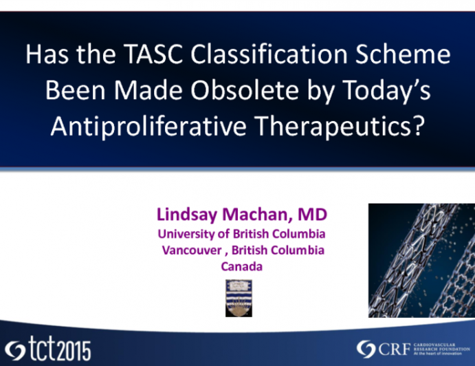 Has the TASC Classification Scheme Been Made Obsolete by Todays Antiproliferative Therapeutics?