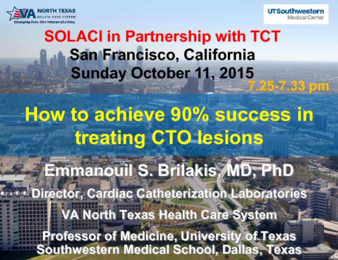 How to Achieve 90% Success in Treating CTO Lesions