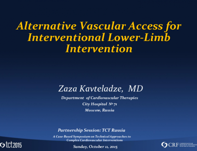 Alternative Vascular Access for Interventional Lower-Limb Intervention