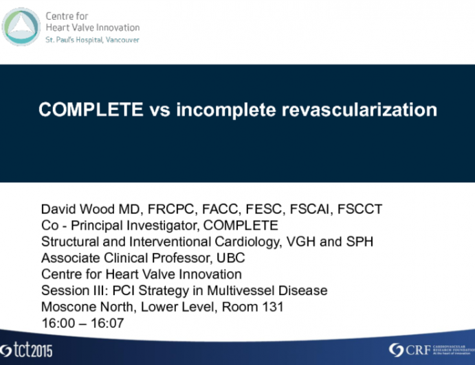 Complete vs Incomplete Revascularization