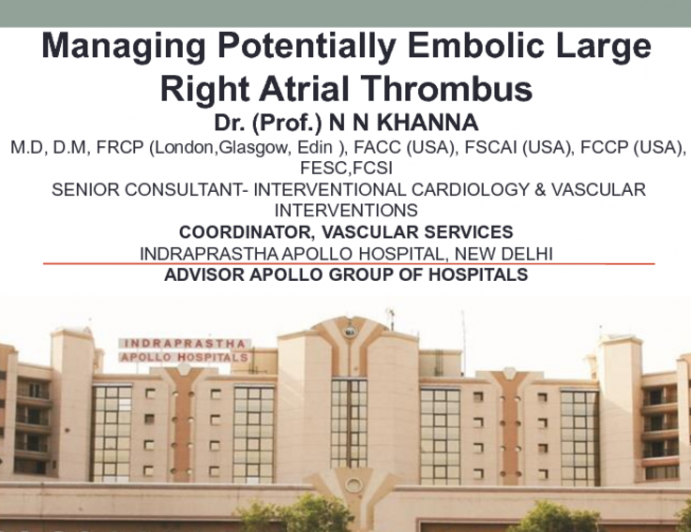 Chasing Migrating/Potentially Embolic Large RA Thrombi