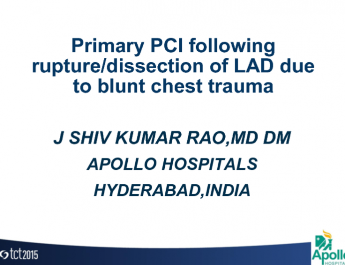 LAD Rupture During RTA Presenting As Acute Anterior Myocardial Infarction