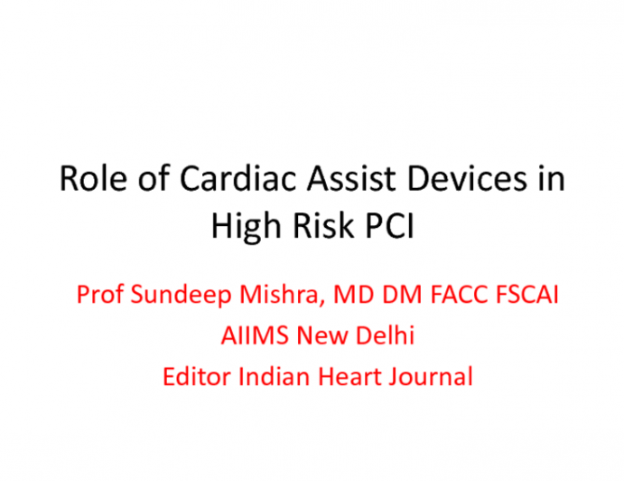 Role of Cardiac Assist Devices in Critically Sick Heart Failure Patients Needing During PCI