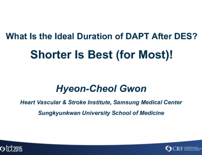 Debate: What Is the Ideal Duration of DAPT After DES? Shorter Is Best (for Most)!