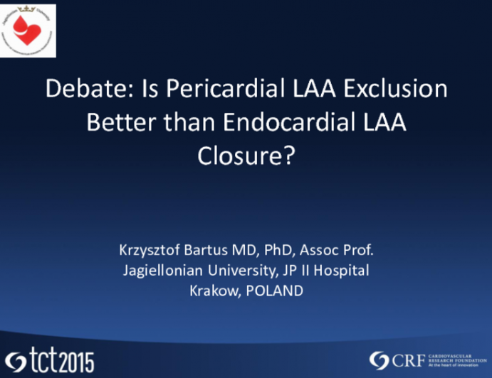 Debate: Is Pericardial LAA Exclusion Better Than Endocardial LAA Closure? Yes, Avoiding an Intracardiac Implant Is Safer and More Effective!