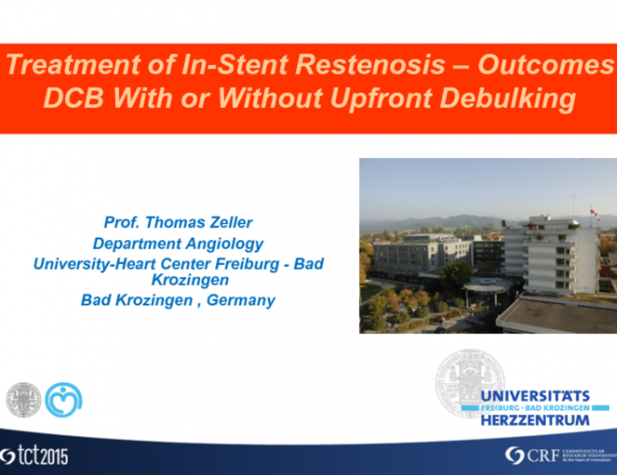 DCB Treatment of In-Stent Restenosis With or Without Upfront Debulking: Updated Results