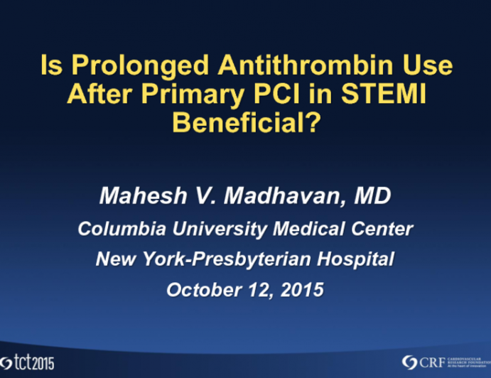Is Prolonged Antithrombin Use After Primary PCI in STEMI Beneficial?
