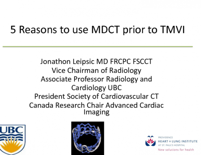 CT Imaging to Guide Selection and Treatment for Transcatheter MV Replacement