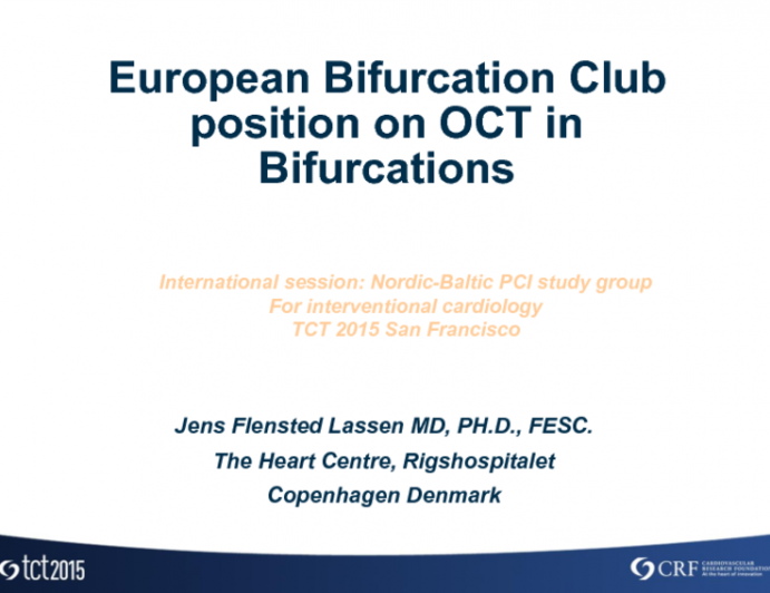 European Bifurcation Club Position on OCT in Bifurcations