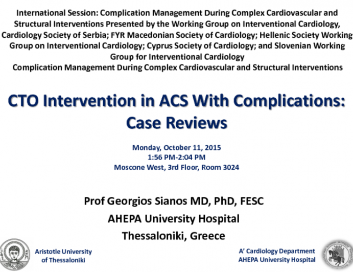 CTO Intervention in ACS With Complications: Case Reviews