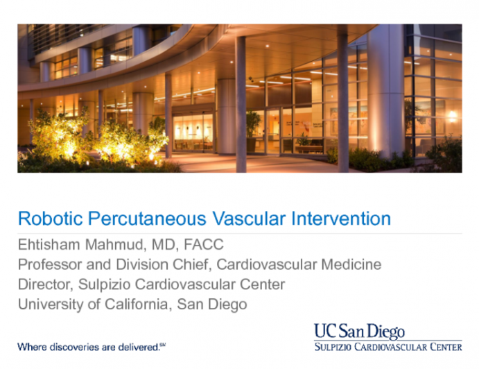 Robotically Assisted Vascular Procedures (Corindus)