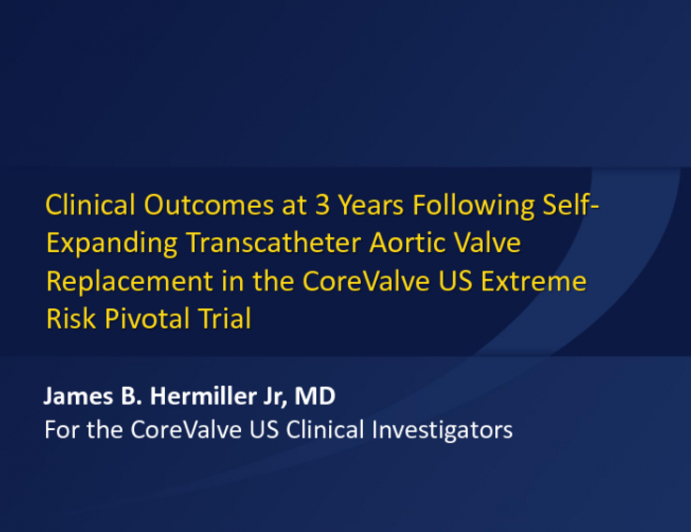 CoreValve US Extreme Risk: Evaluation of a Self-Expanding Transcatheter Aortic Valve in Patients With Severe Aortic Stenosis at Extreme Risk for Surgery