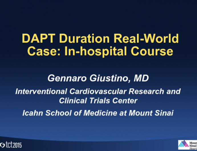 DAPT Duration Case 1: An Elderly Patient With CKD and Left Main Bifurcation Stenting  In-Hospital Course