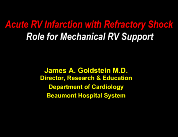 Treatment of Cardiogenic Shock With Impella RP