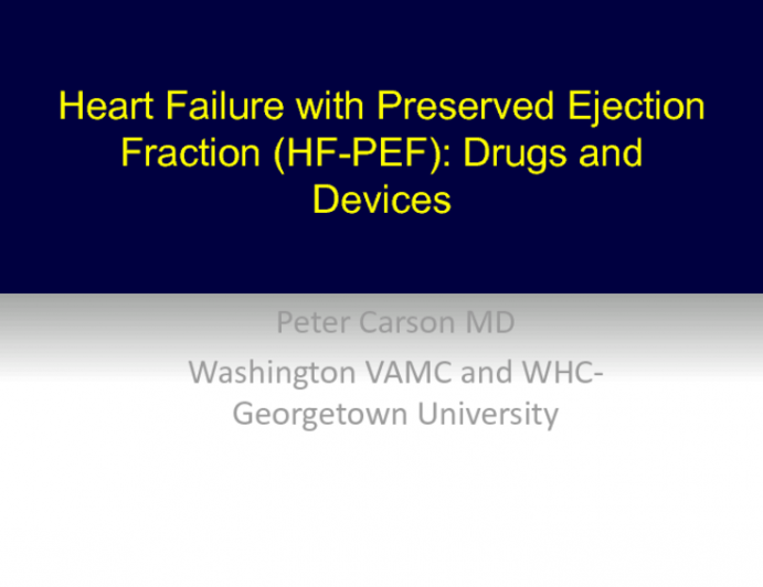 Heart Failure With Preserved Ejection Fraction: Drugs and Devices