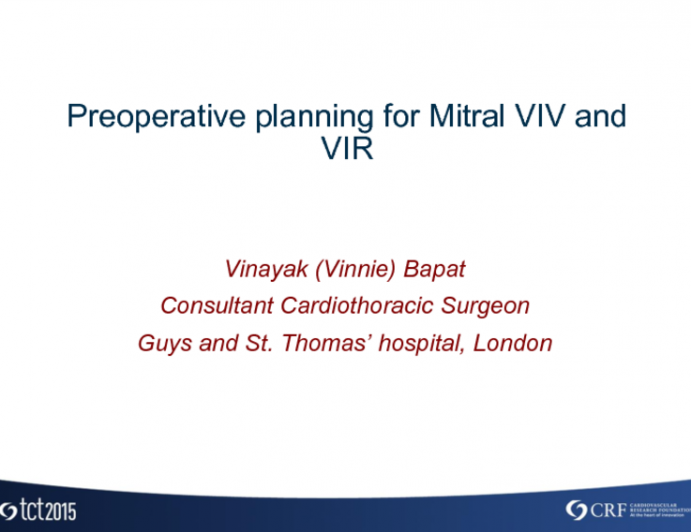 Preoperative Planning for Mitral Valve-in-Valve/Ring Procedures: Integrating Imaging and the Mitral App