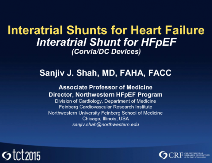 Interatrial Shunt for HFpEF (DC Devices)