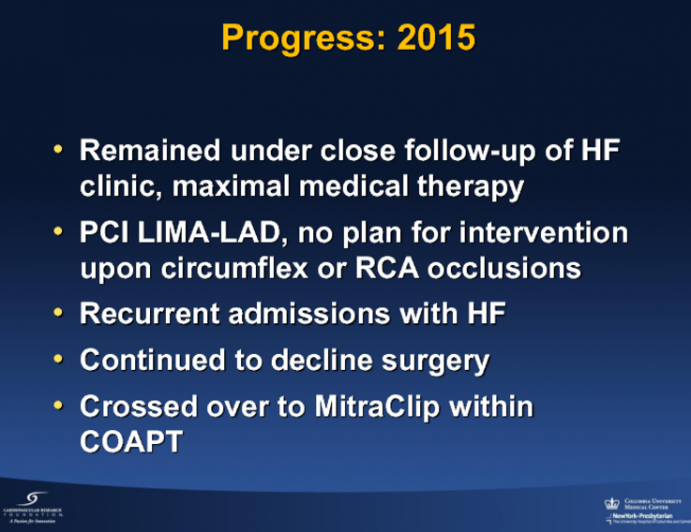 Case Presentation: Resolution