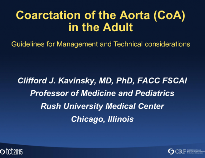 Coarctation of the Aorta in the Adult Patient: Guidelines for Management and Technical Considerations