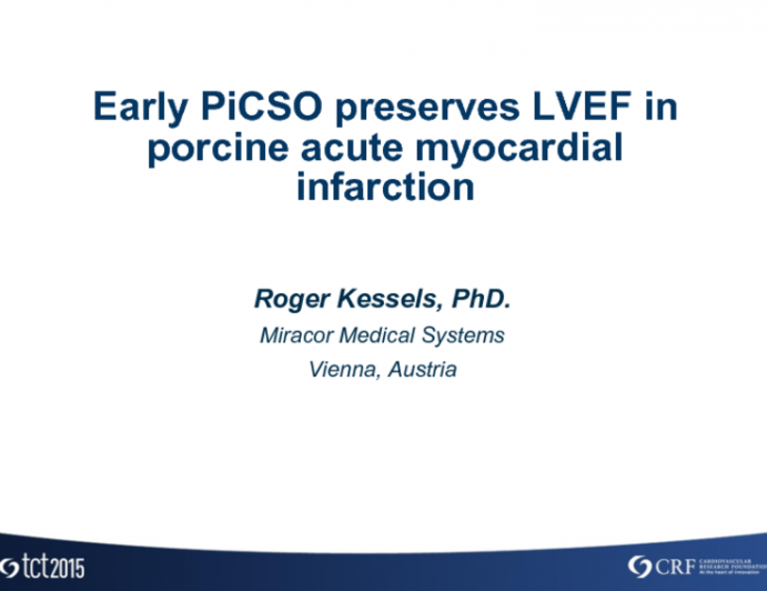 TCT 9: Early PICSO Preserves LVEF in Porcine Acute Myocardial Infarction