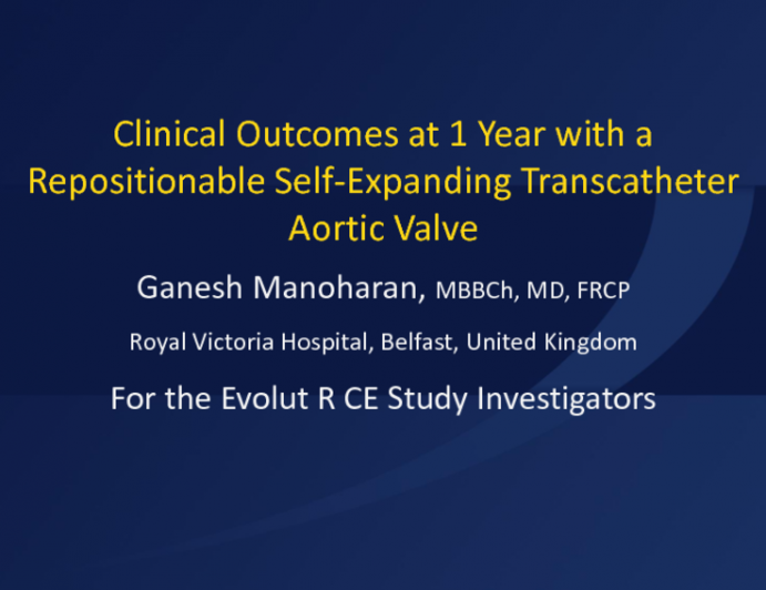 TCT 98: Clinical Outcomes at 1-Year With a Repositionable Self-Expanding Transcatheter Aortic Valve