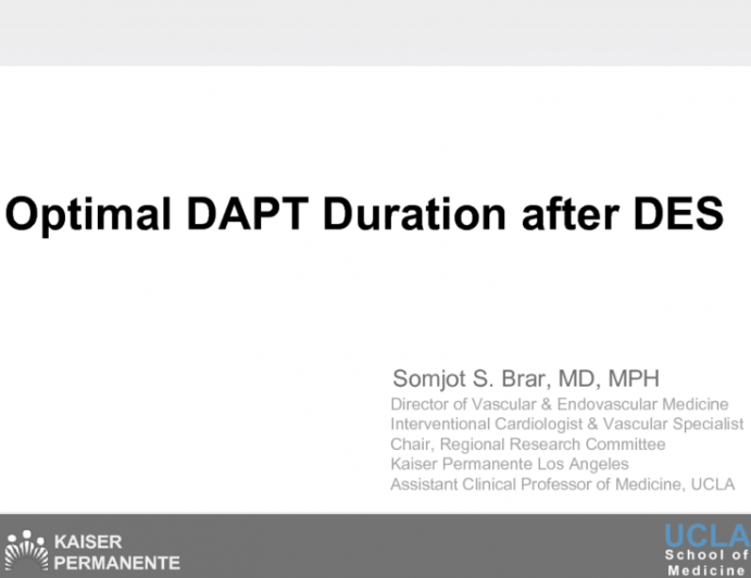 Optimal DAPT Duration After DES