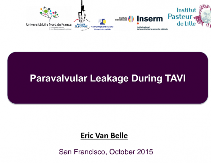 Presentation From France: Paravalvular Leakage During TAVI