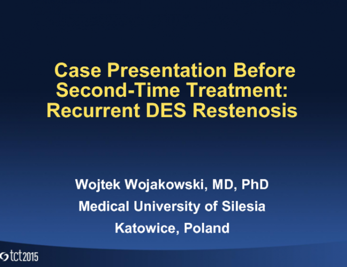 Case Presentation Before Second-Time Treatment: Recurrent DES Restenosis