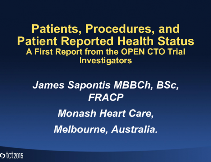 OPEN CTO - Procedural and 30-Day Results of Hybrid Strategy for CTO Recanalization