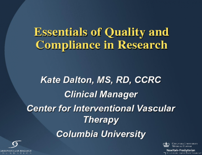 Essentials of Quality and Compliance in Research