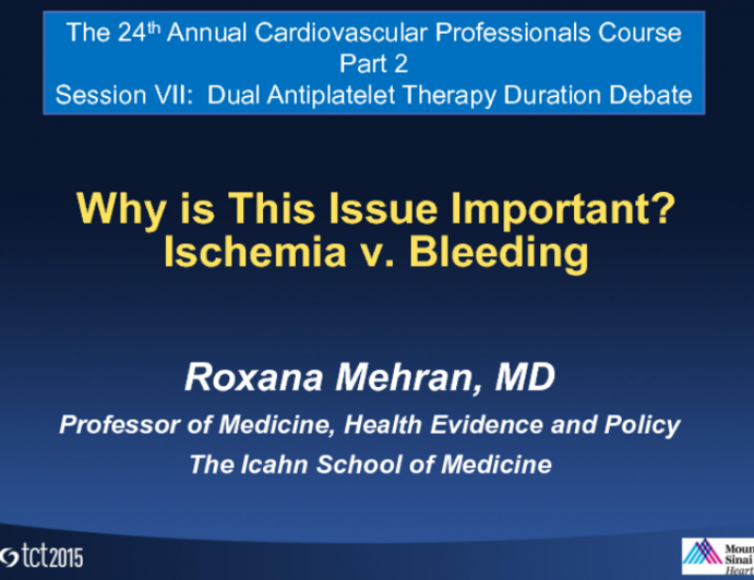 Introduction: Why Is This Issue Important? Ischemia vs Bleeding