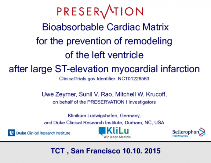 An Intracoronary Injectable Bioabsorbable Scaffold to Treat Left Ventricular Remodeling