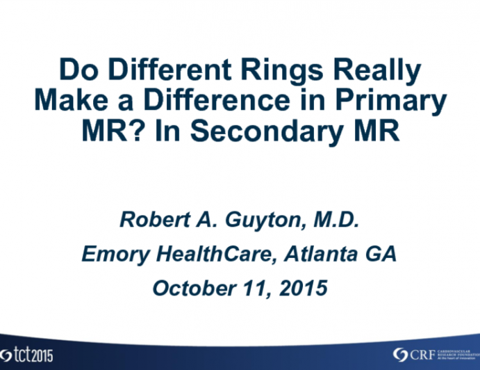 Do Different Rings Really Make a Difference in Primary MR? In Secondary MR?