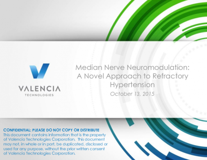 Median Nerve Neuromodulation: A Novel Approach to Refractory Hypertension (Valencia Technologies)