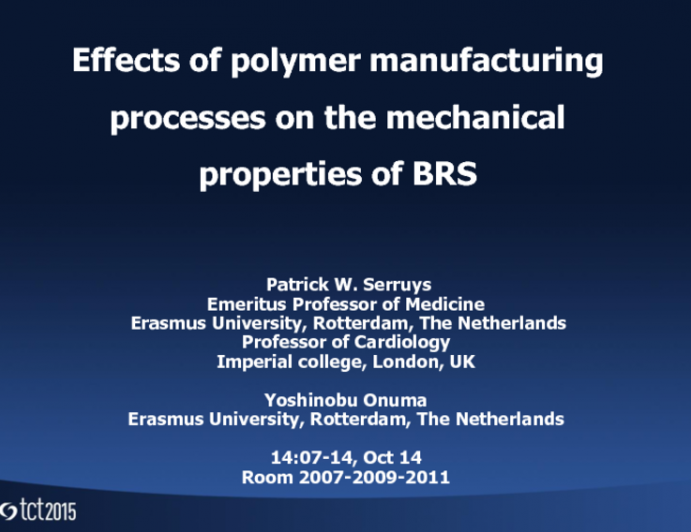 Effects of Polymer Manufacturing Processes on the Mechanical Properties of BRS